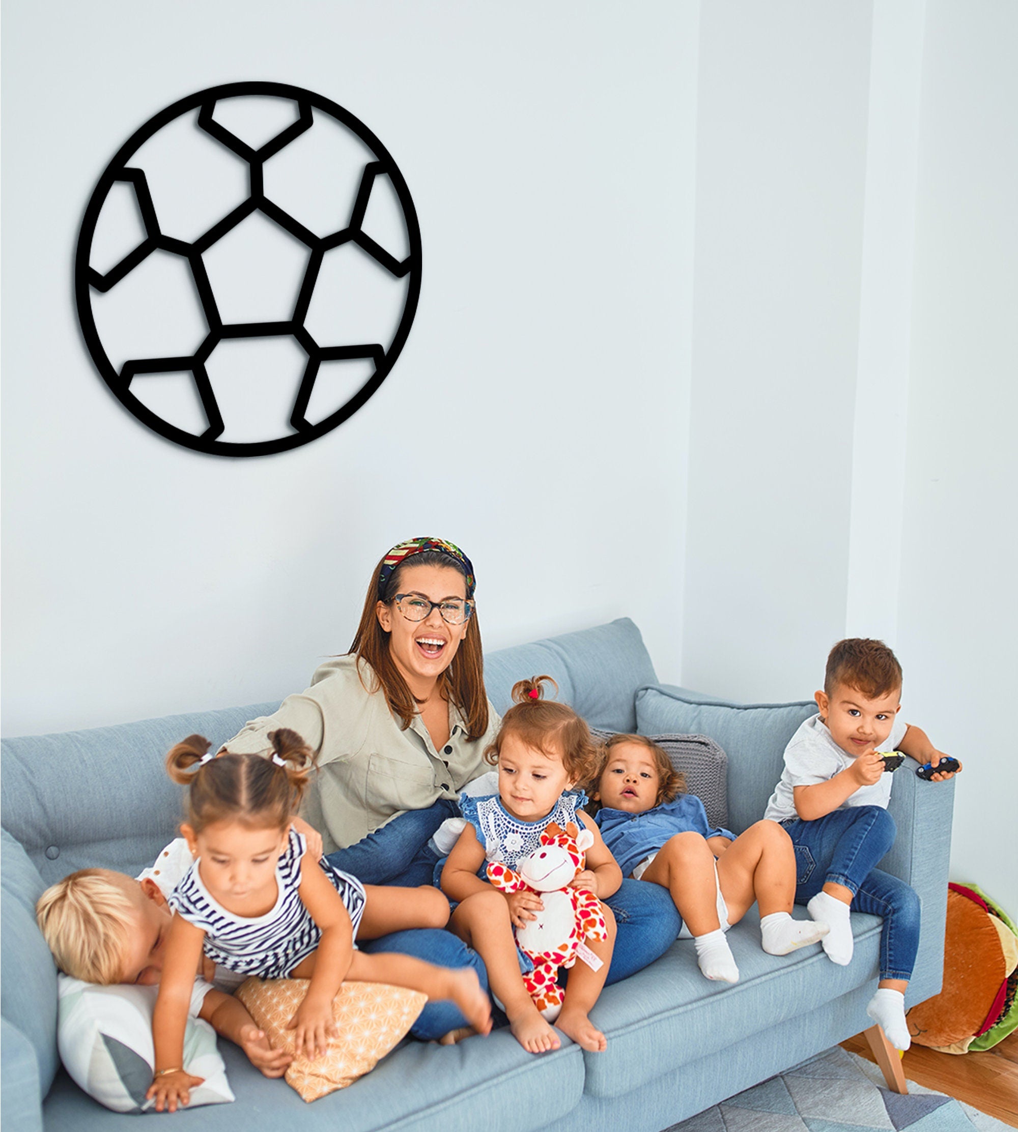 Football Player Wood Wall Art: 3D Shadow Decor