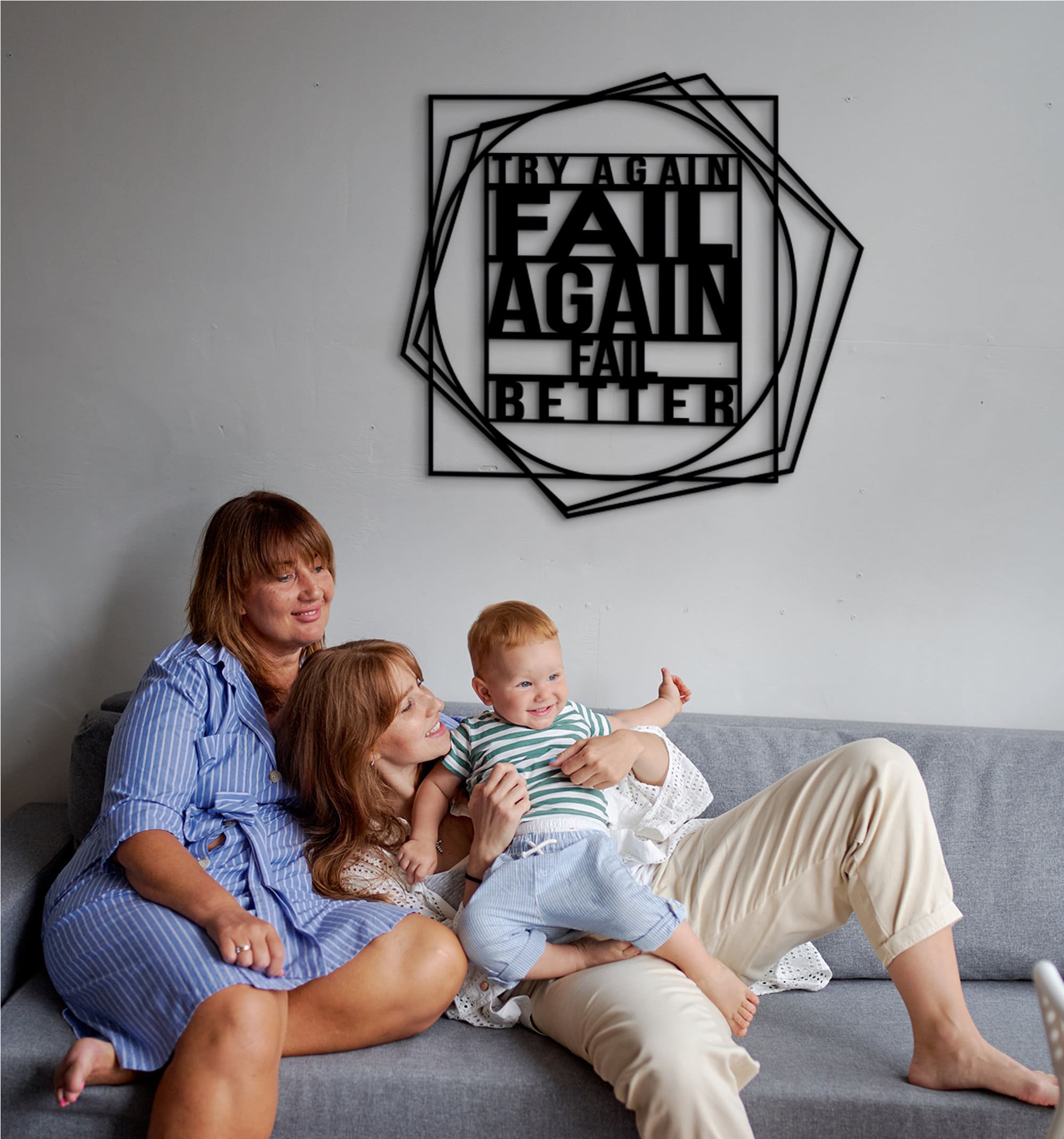 Try Again Fail Better Wood Wall Decor, Motivational Office Art
