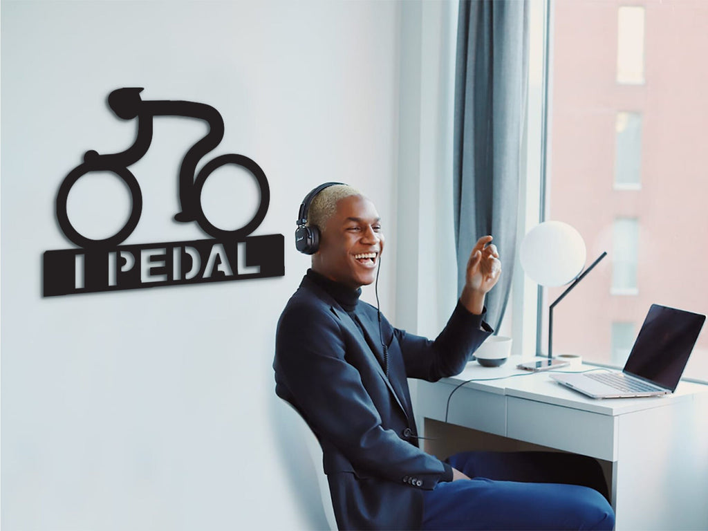 Wood Bicyclist Wall Art, Sport Motivation Decor