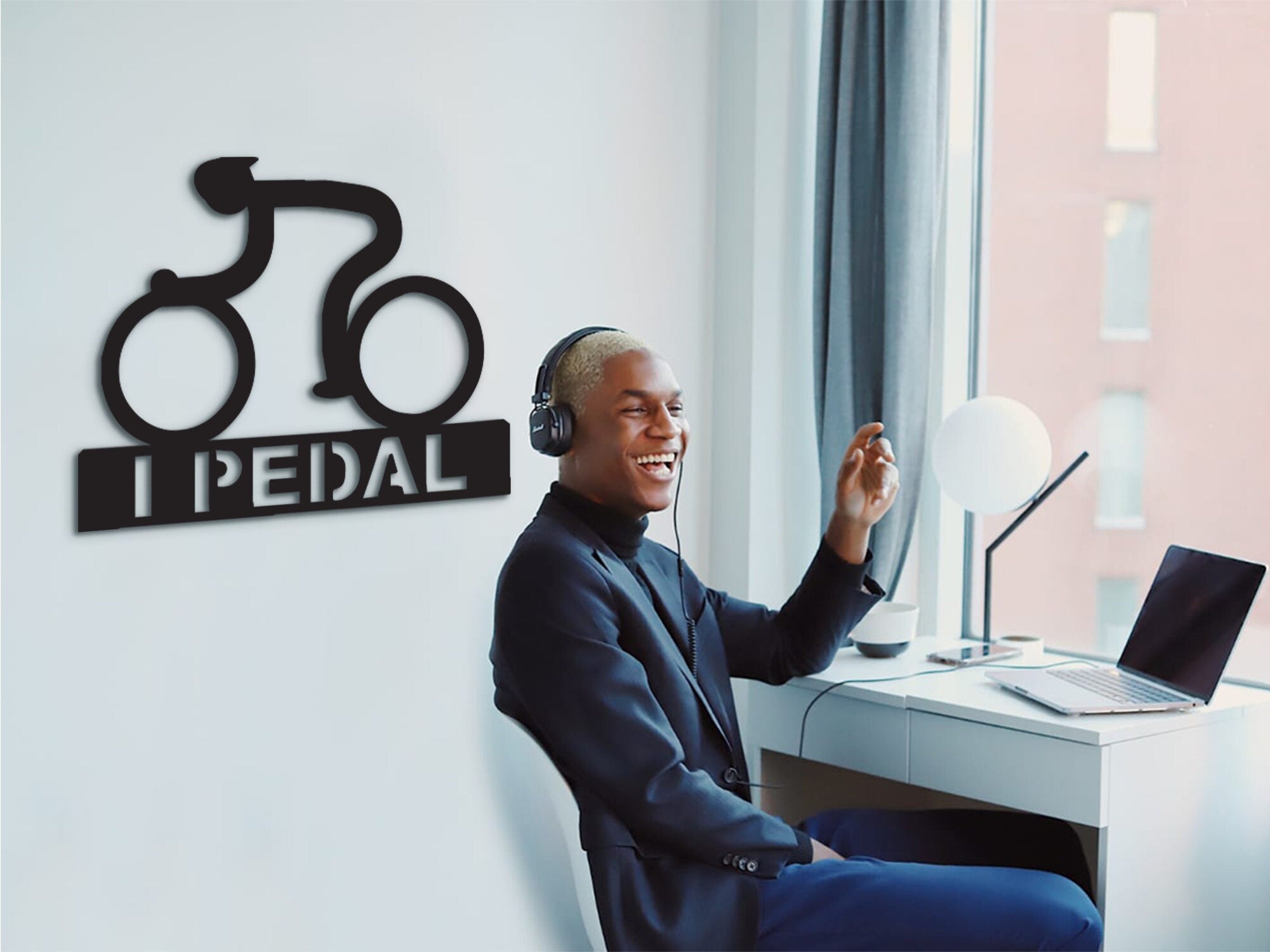 Wood Bicyclist Wall Art, Sport Motivation Decor