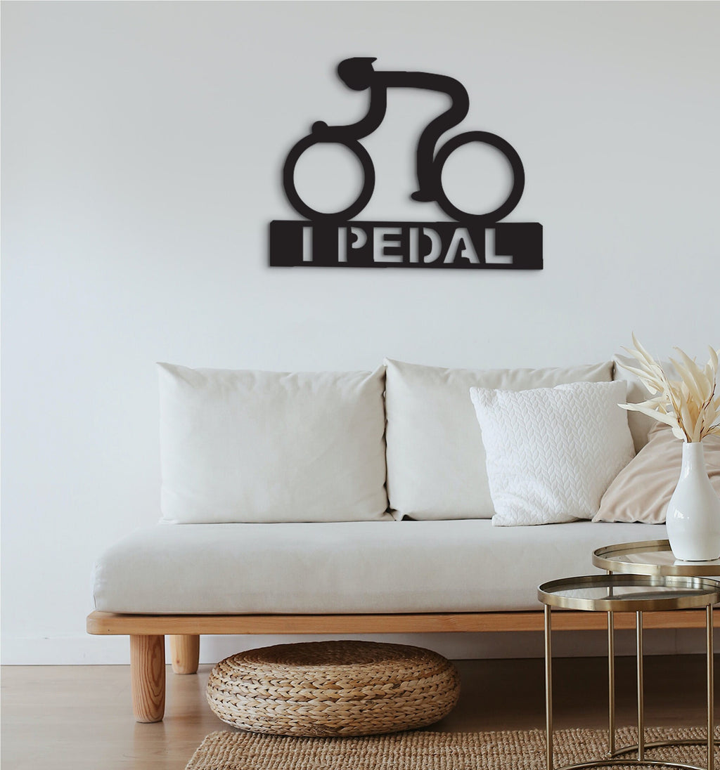 Wood Bicyclist Wall Art, Sport Motivation Decor