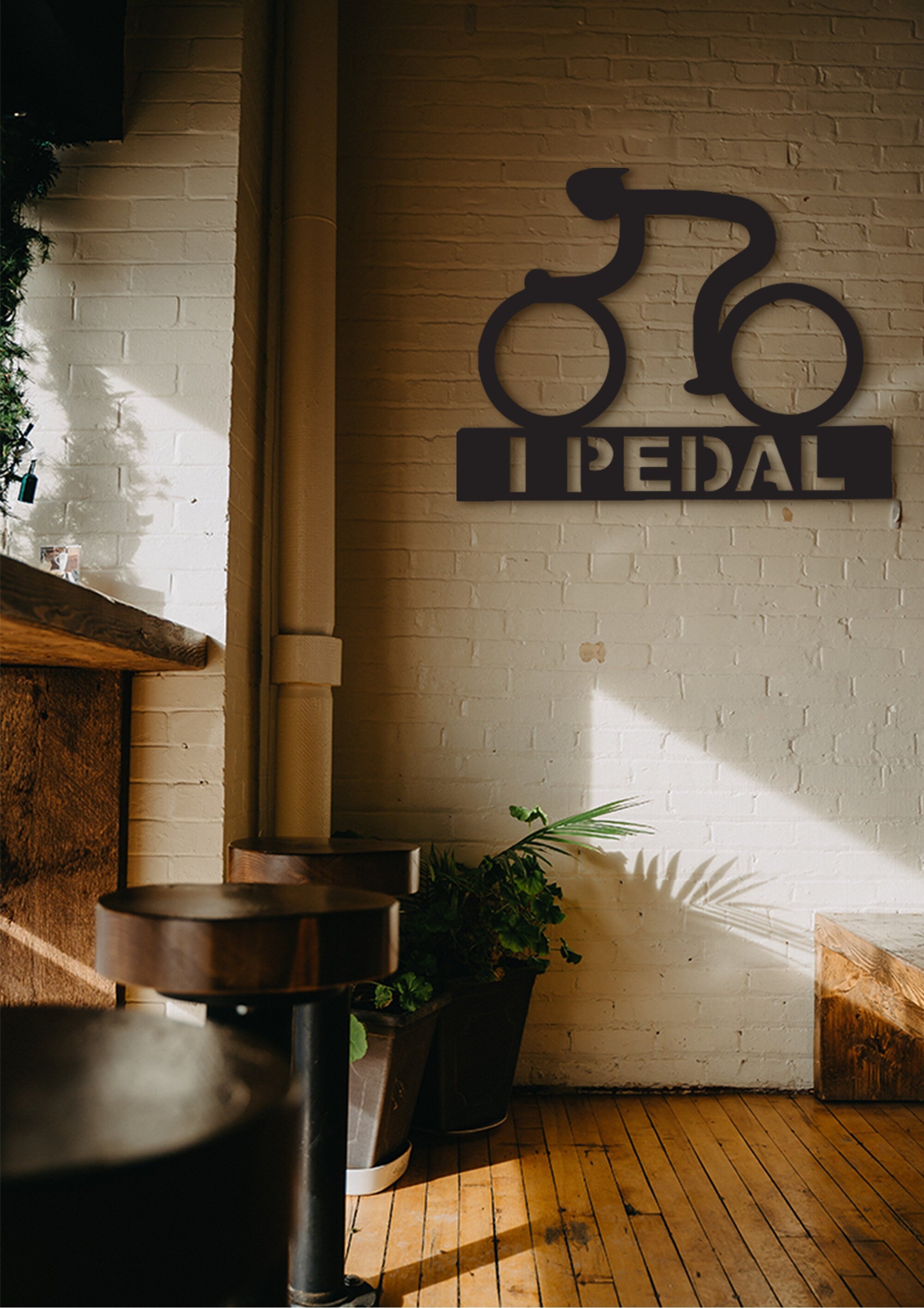 Wood Bicyclist Wall Art, Sport Motivation Decor