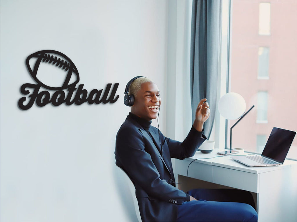Football Wood Wall Decor: Sports Bedroom Art