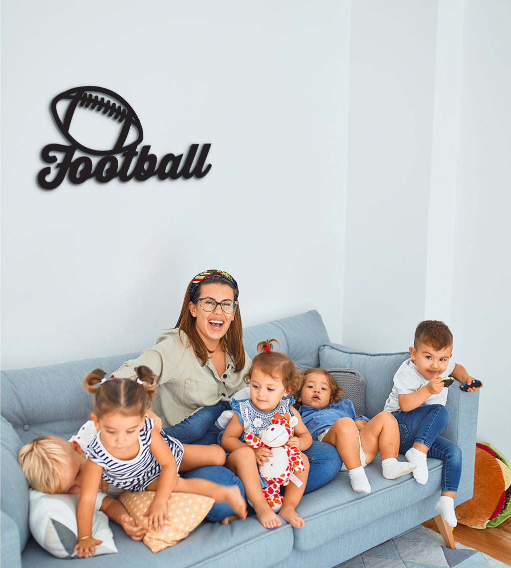 Football Wood Wall Decor: Sports Bedroom Art