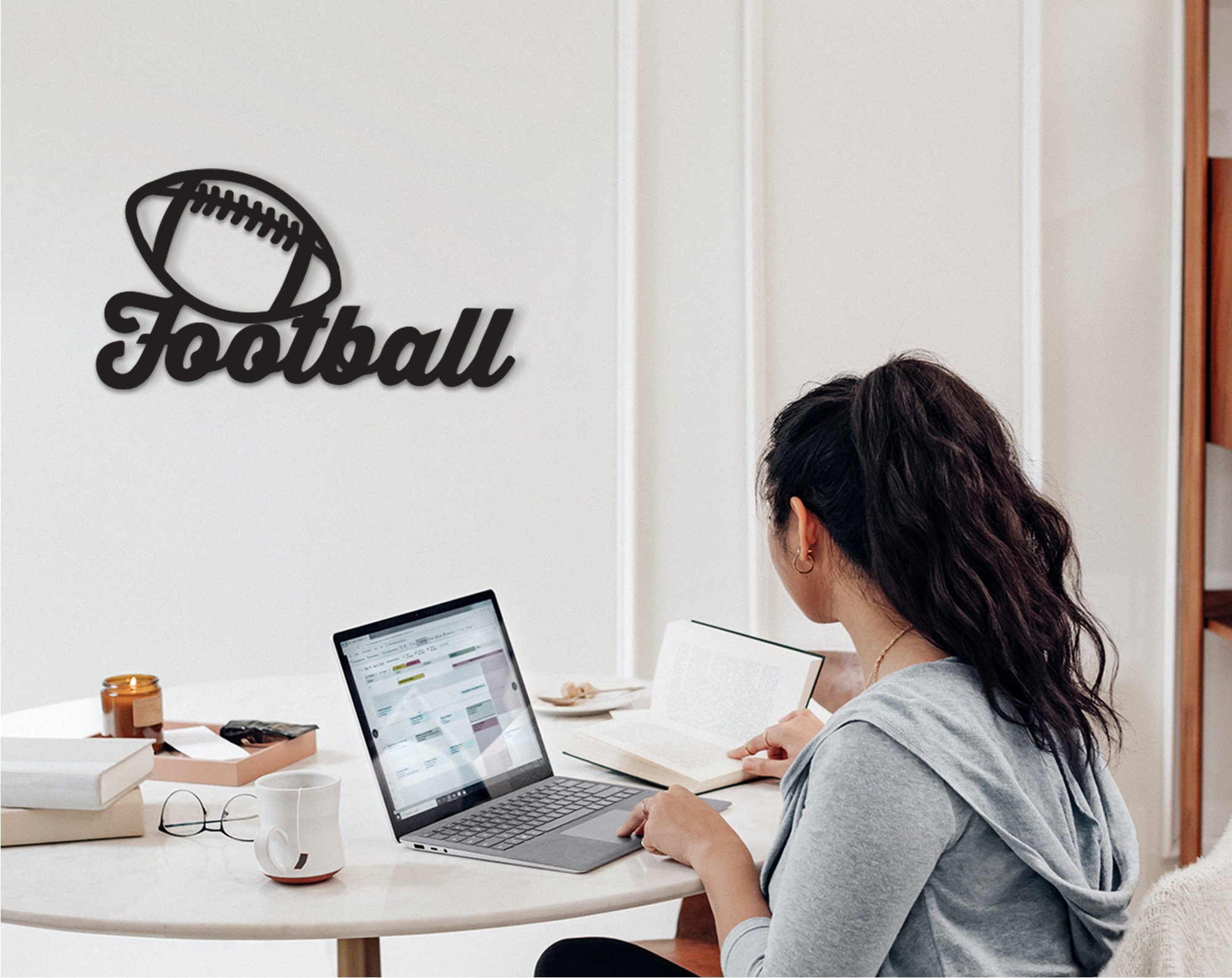 Football Wood Wall Decor: Sports Bedroom Art