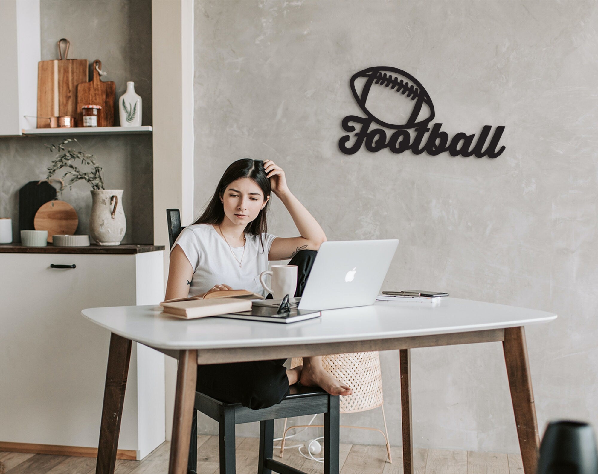Football Wood Wall Decor: Sports Bedroom Art
