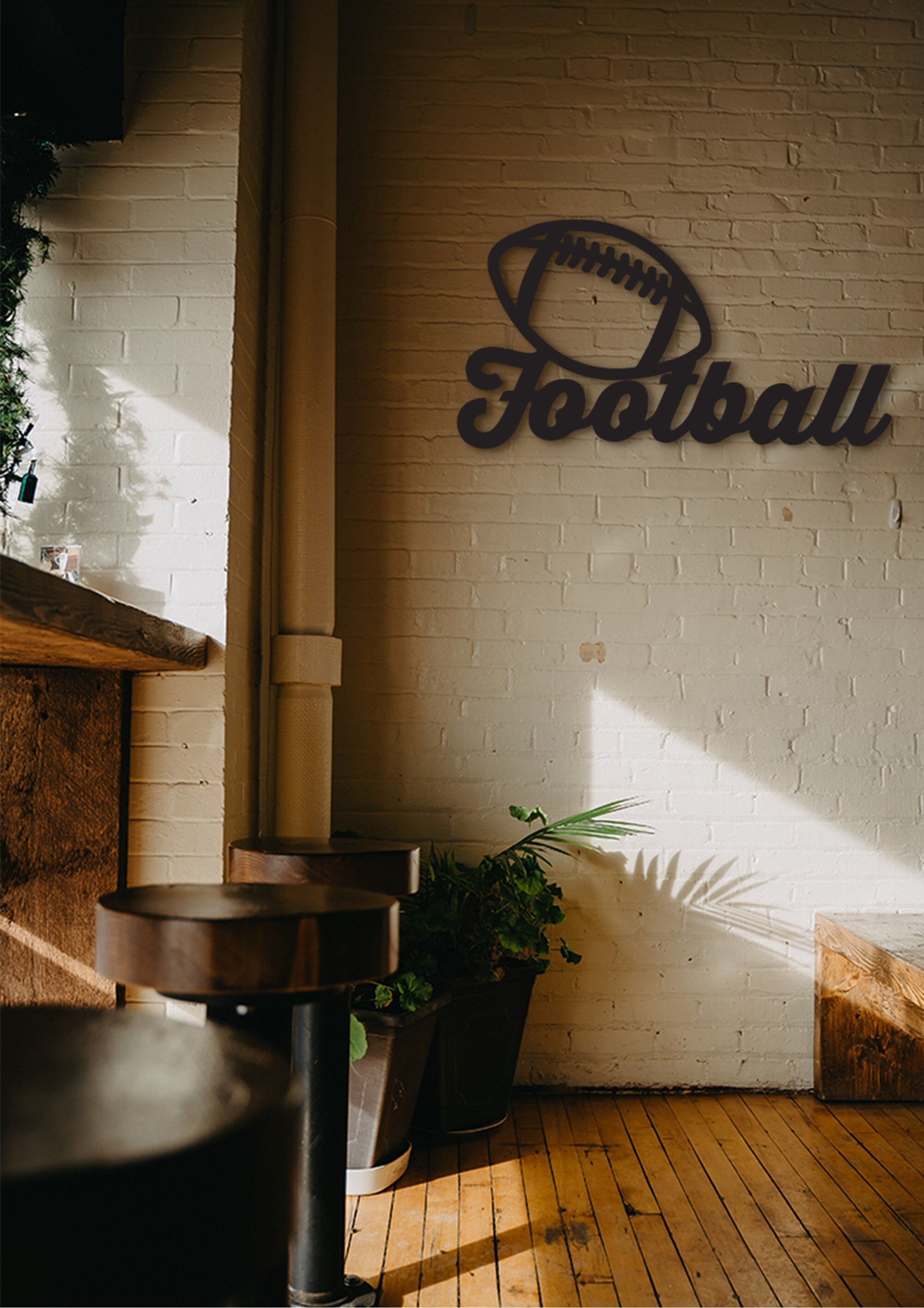 Football Wood Wall Decor: Sports Bedroom Art