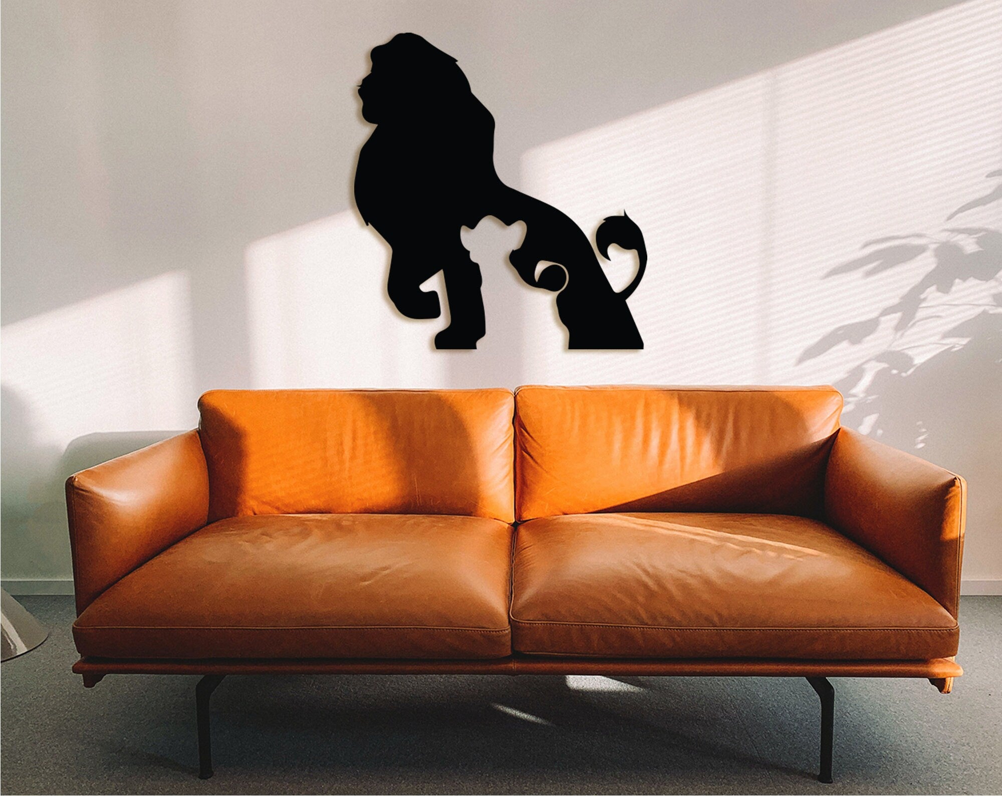 Lion King Wood Wall Decor: 3D Shadow Art, Kids Room