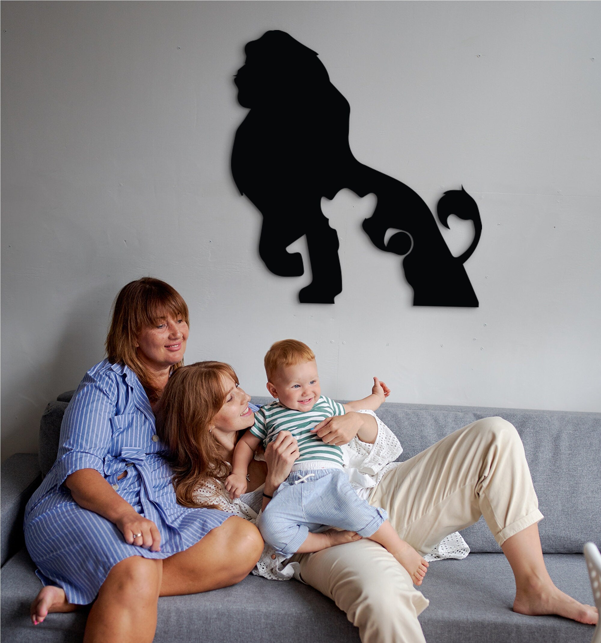 Lion King Wood Wall Decor: 3D Shadow Art, Kids Room