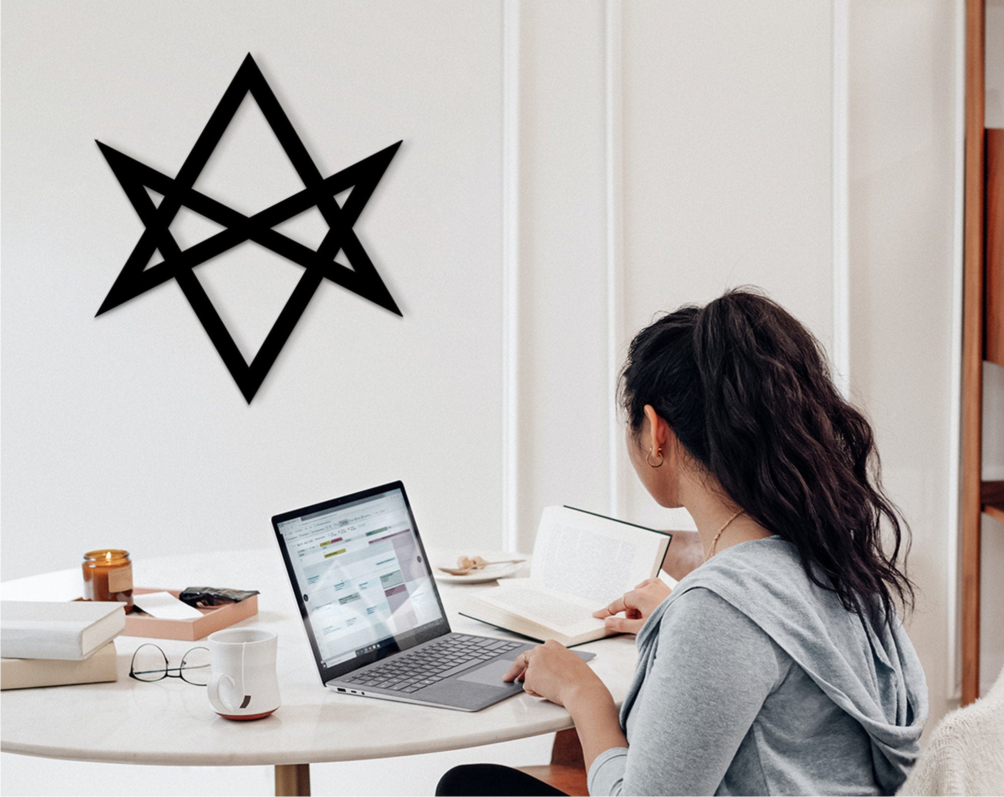 Unicursal Hexagram Wooden Wall Decor: Yu-Gi-Oh Seal of Orichalcos