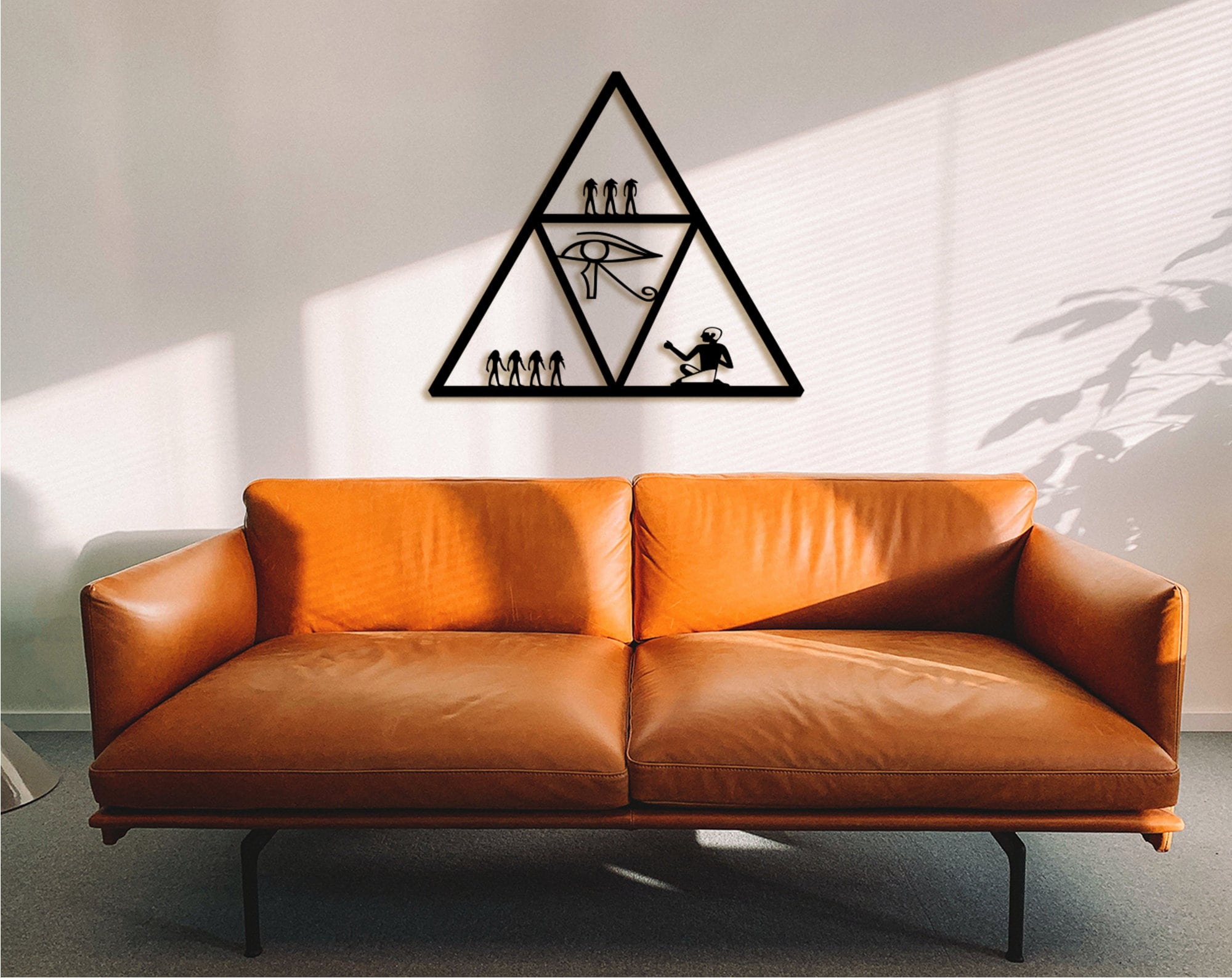 Eye of Horus Wooden Wall Art: Egyptian Decor Hanging Sign