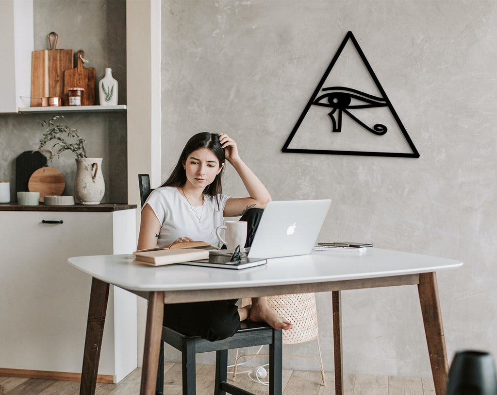 Eye of Horus Wood Sign: Egyptian Decor, Archeology Gift