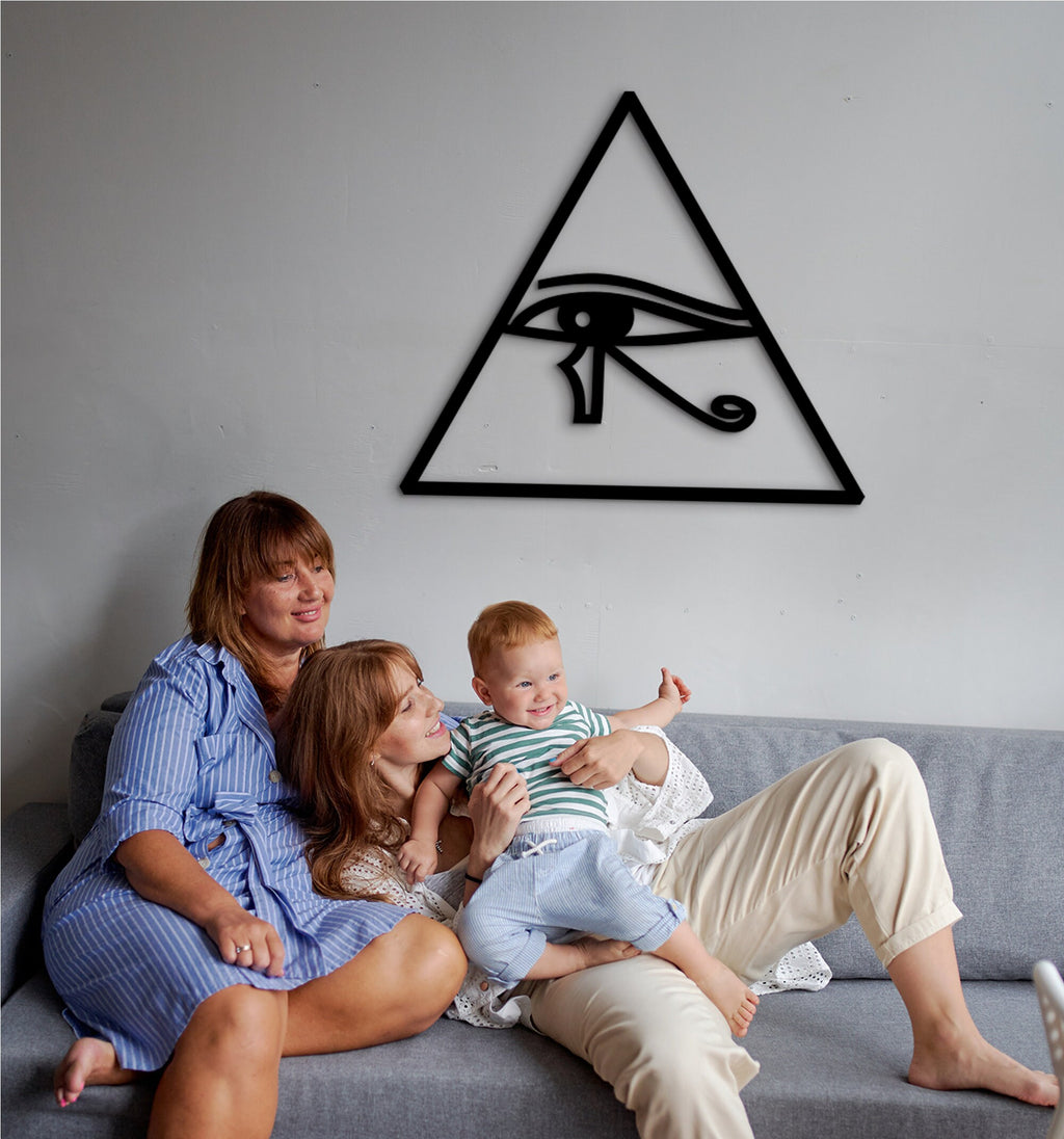Eye of Horus Wood Sign: Egyptian Decor, Archeology Gift