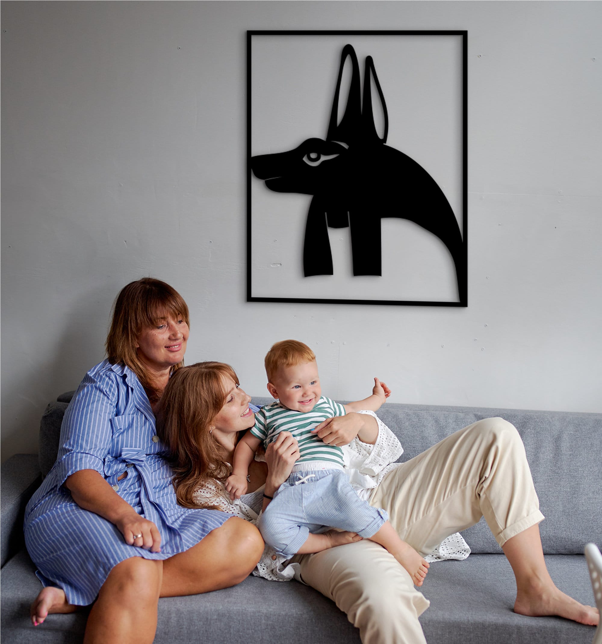 Anubis Egyptian God Wooden Wall Art: Laser Cut Decor