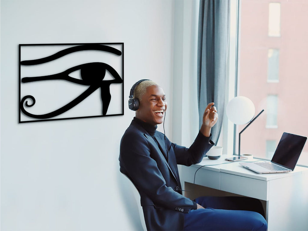Wood Eye of Horus Wall Decor: Egyptian Symbol Art