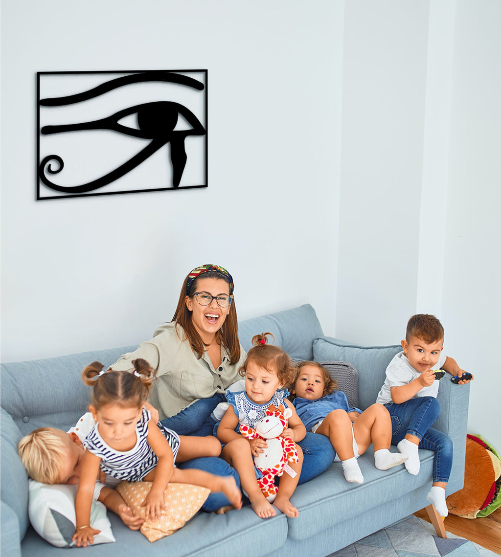 Wood Eye of Horus Wall Decor: Egyptian Symbol Art