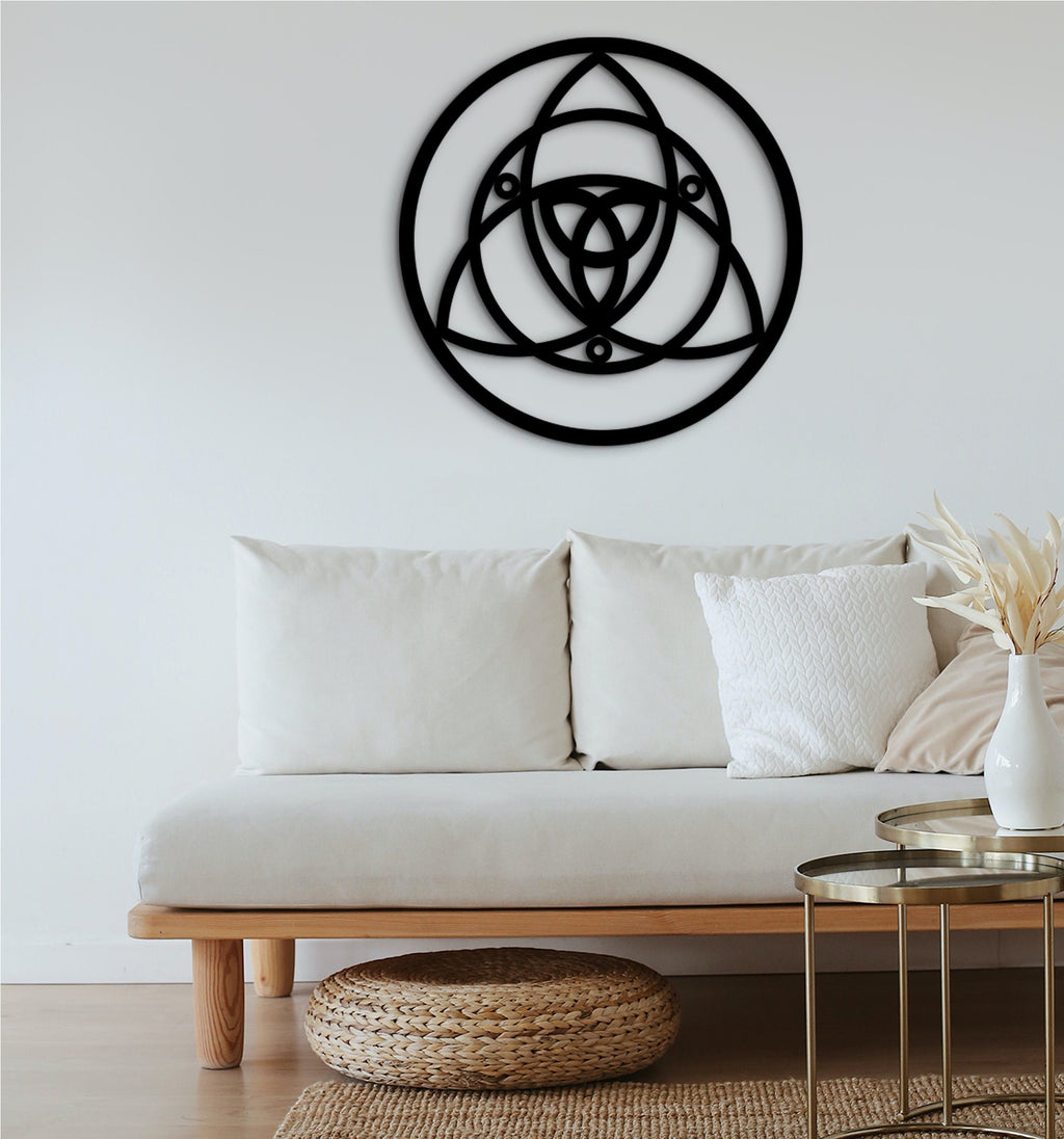 Triquetra Wood Wall Art: Celtic Home Decor