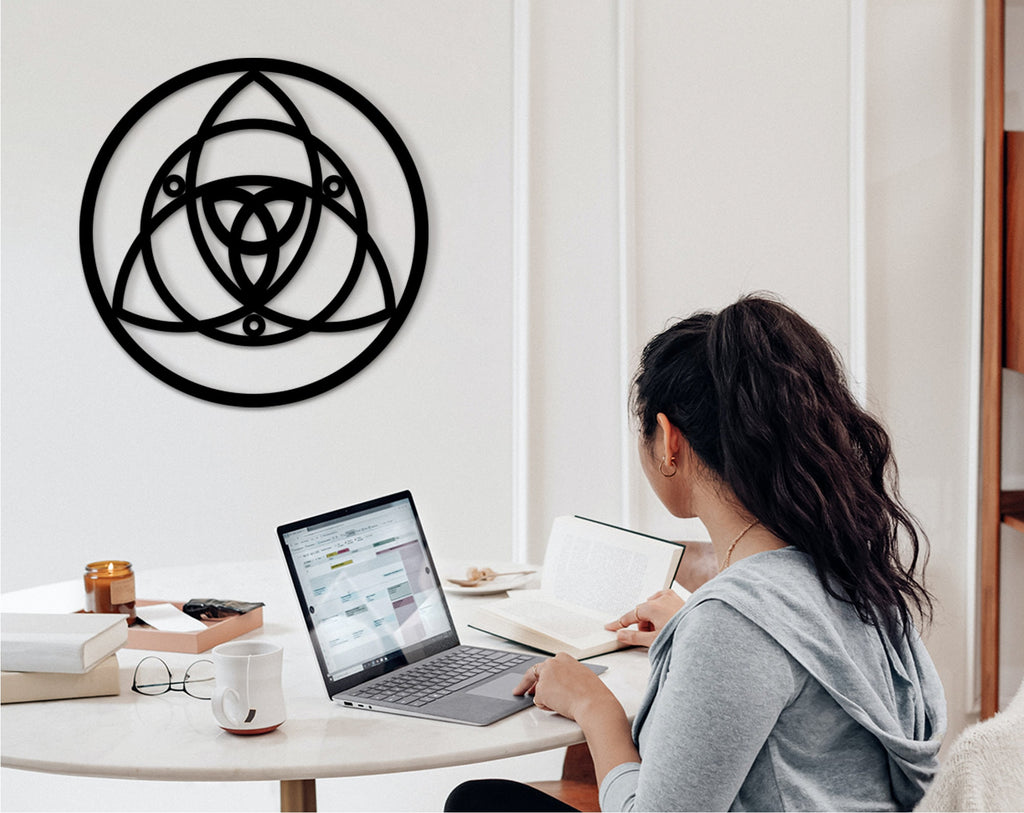 Triquetra Wood Wall Art: Celtic Home Decor