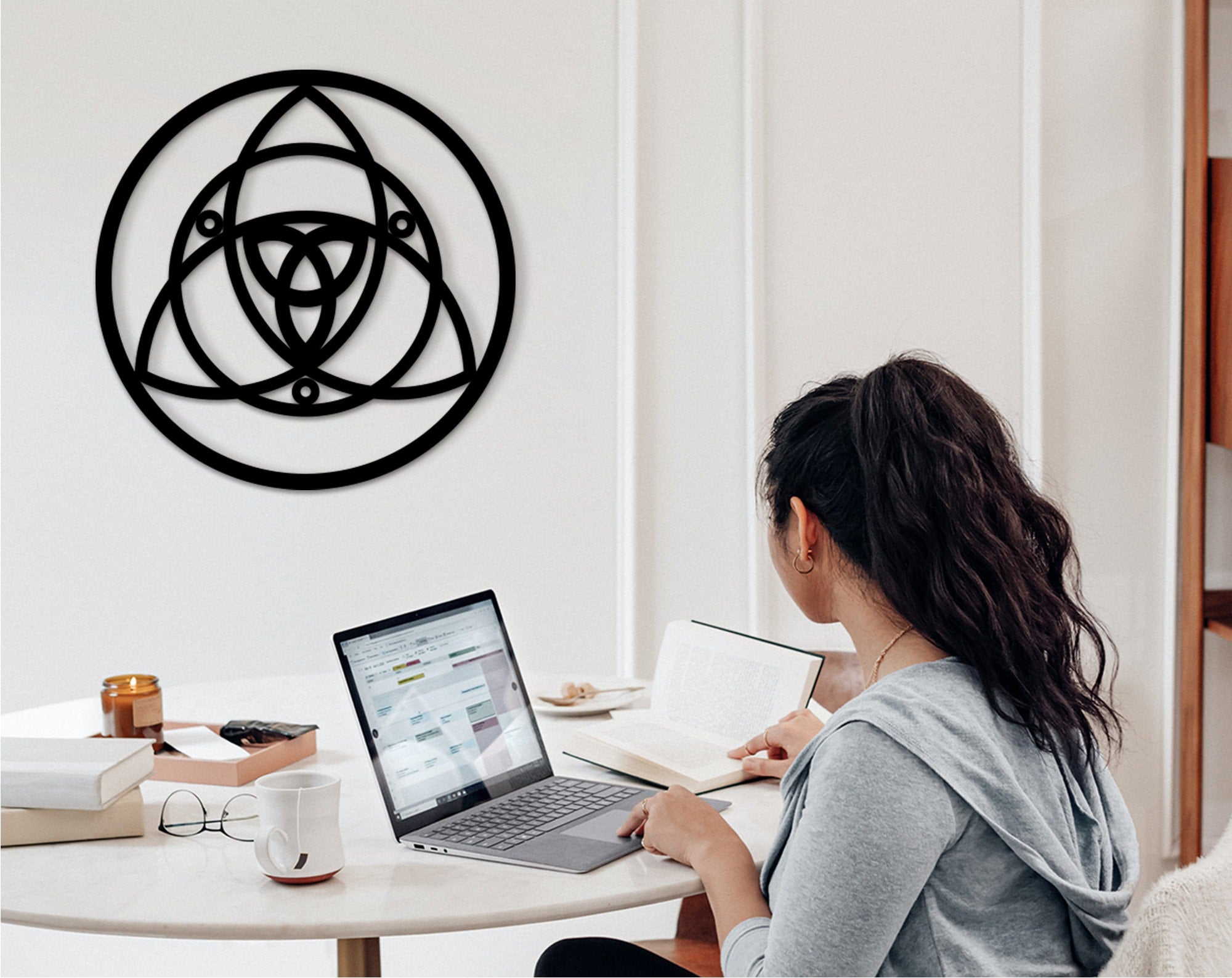 Triquetra Wood Wall Art: Celtic Home Decor