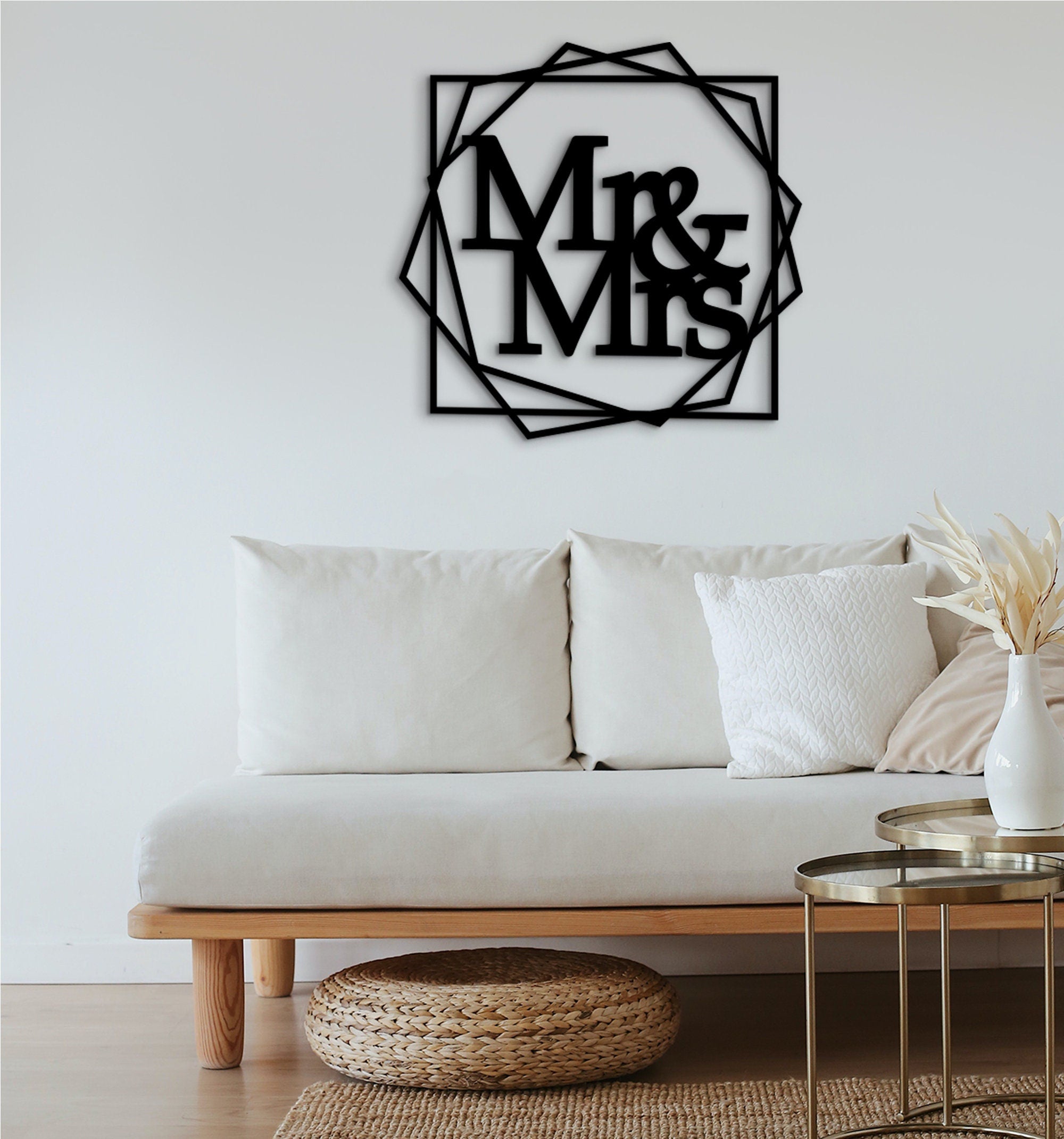Custom Mr & Mrs Wooden Wedding Sign: Last Name Decor
