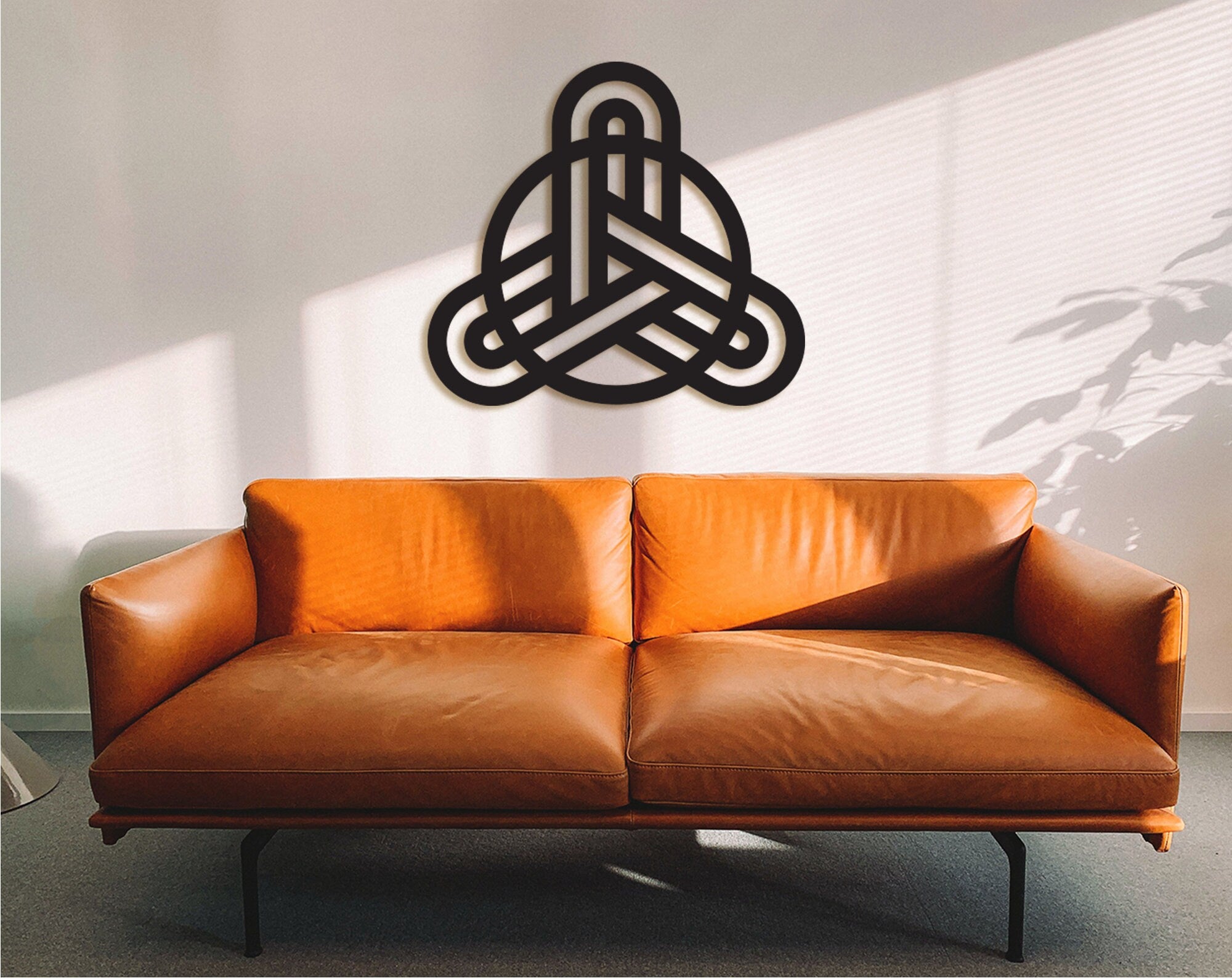 Triquetra Wood Wall Art: Celtic Knot Decor