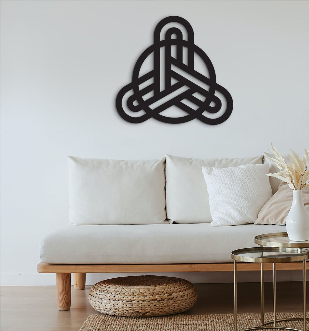 Triquetra Wood Wall Art: Celtic Knot Decor