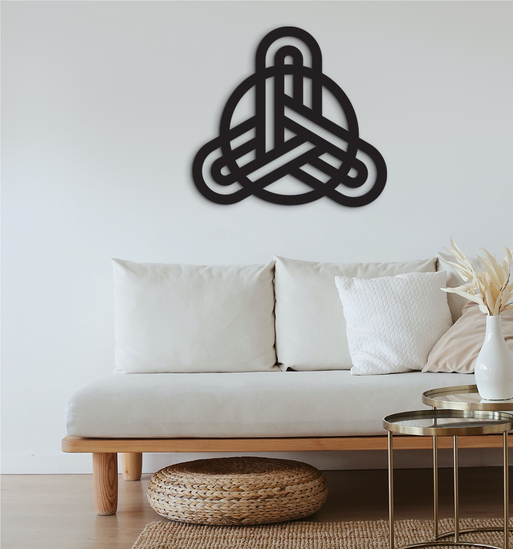 Triquetra Wood Wall Art: Celtic Knot Decor