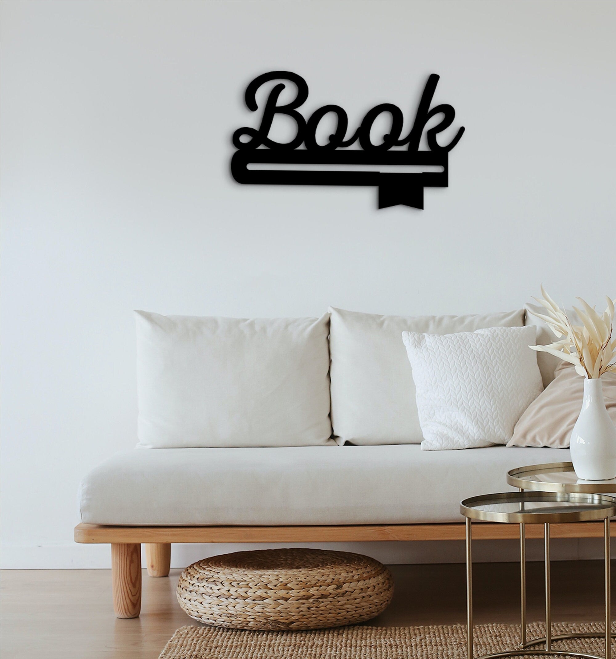 Book Sign Wall Decor: Laser Cut Wood Art