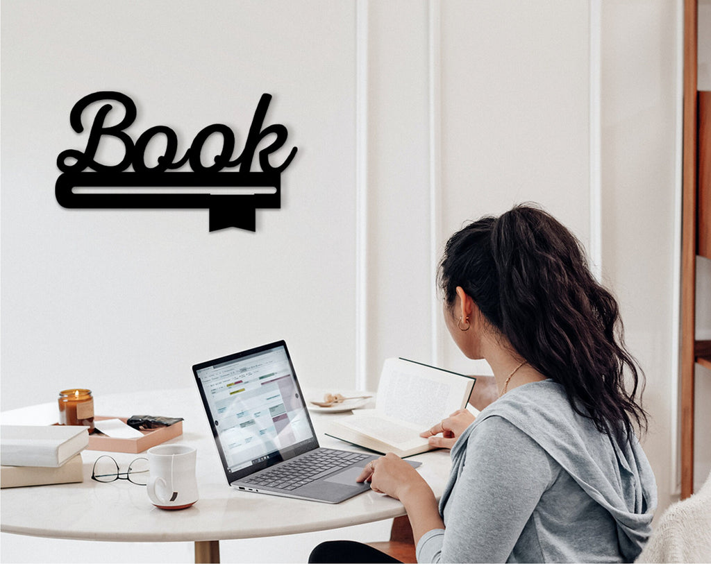 Book Sign Wall Decor: Laser Cut Wood Art
