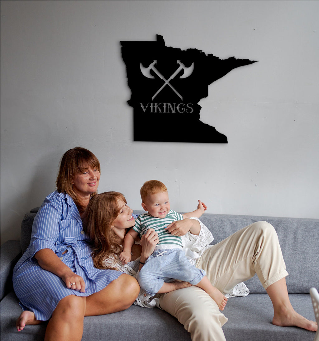Vikings Map Wood Wall Art: Norse Decor