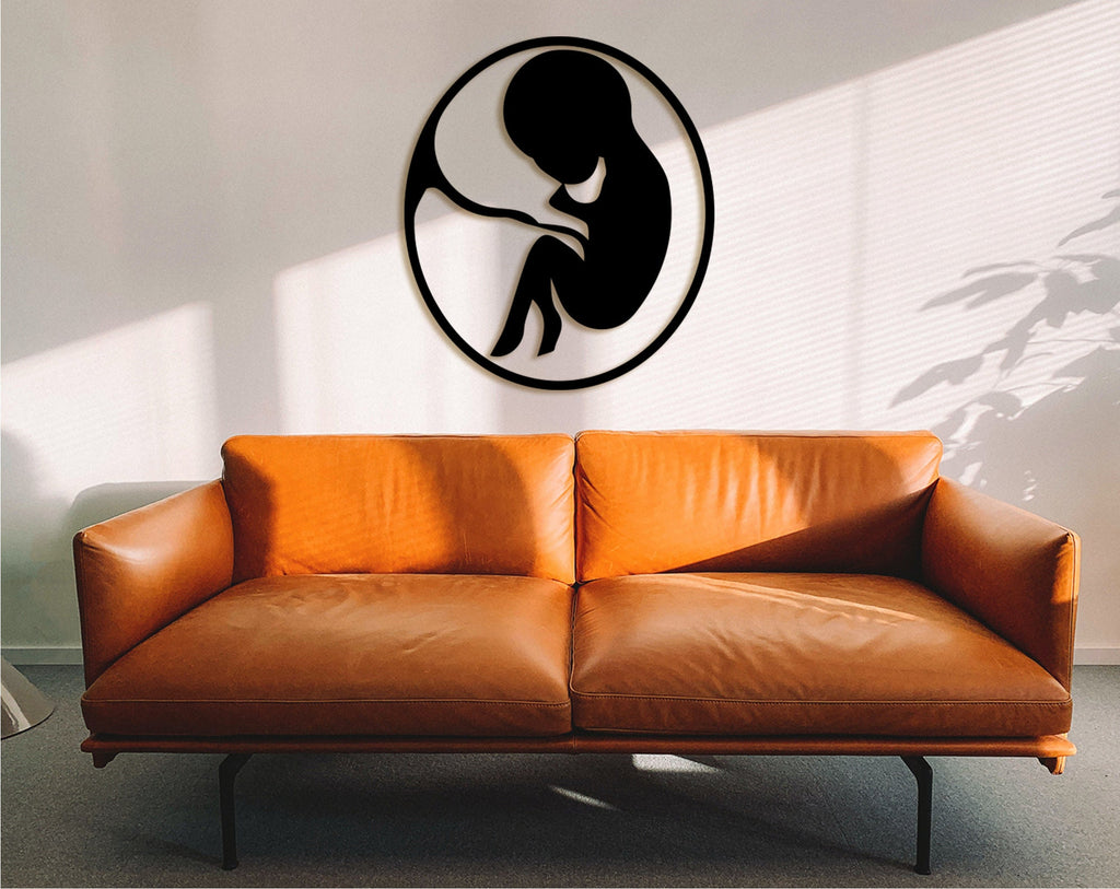 Pregnant Mother Wood Wall Art: Boho Nursery Decor