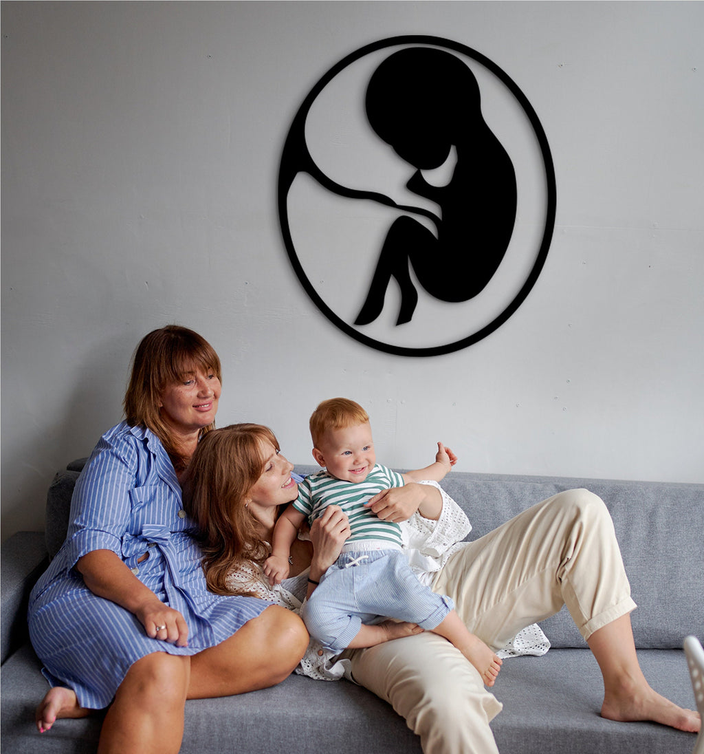 Pregnant Mother Wood Wall Art: Boho Nursery Decor