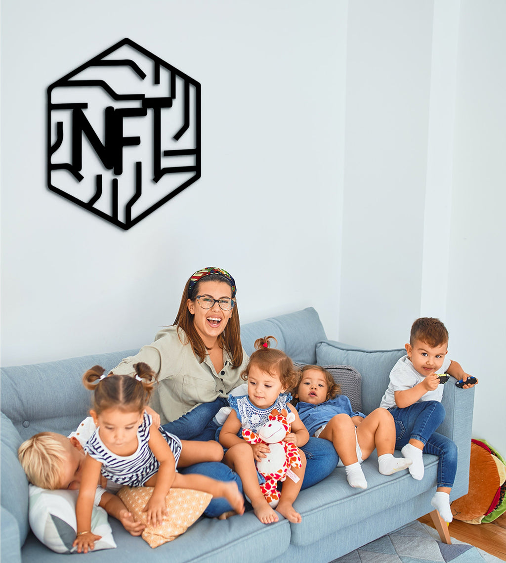 3D NFT Wood Sign: Modern Wall Art Decor