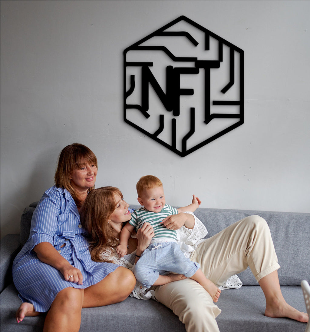 3D NFT Wood Sign: Modern Wall Art Decor