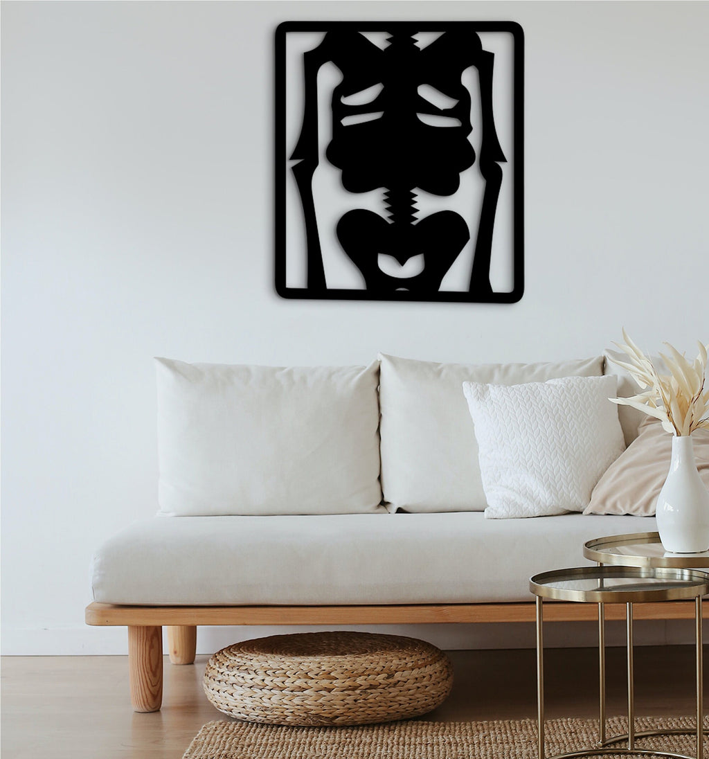 Human Skeleton Wood Wall Art: Anatomy Decor Gift