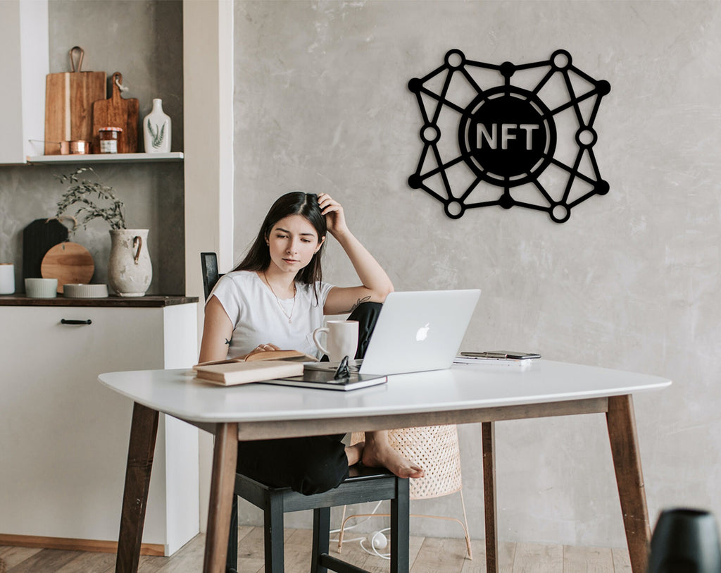 3D NFT Wood Wall Art: Modern Tech Decor