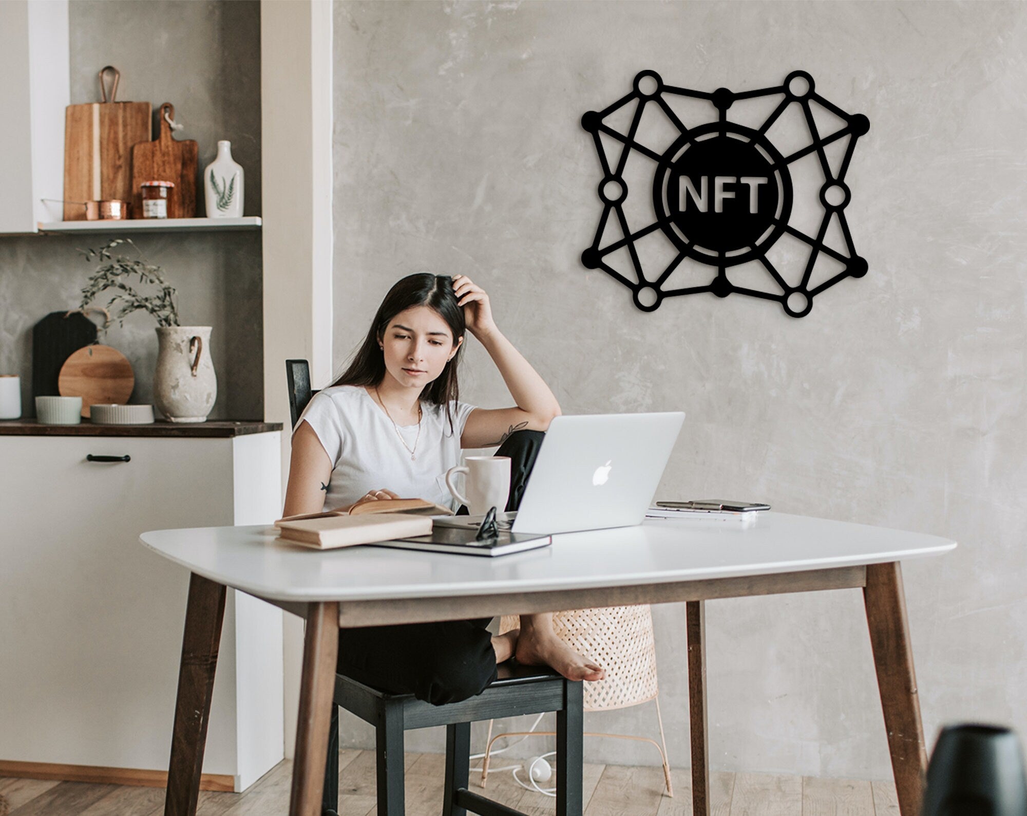 3D NFT Wood Wall Art: Modern Tech Decor