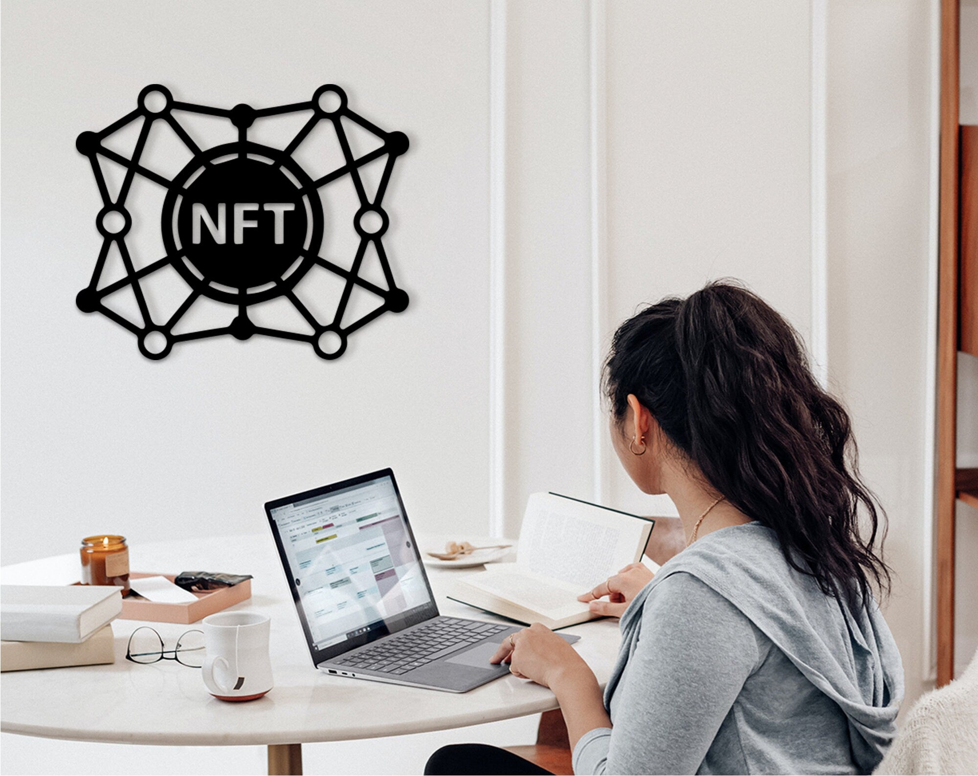 3D NFT Wood Wall Art: Modern Tech Decor