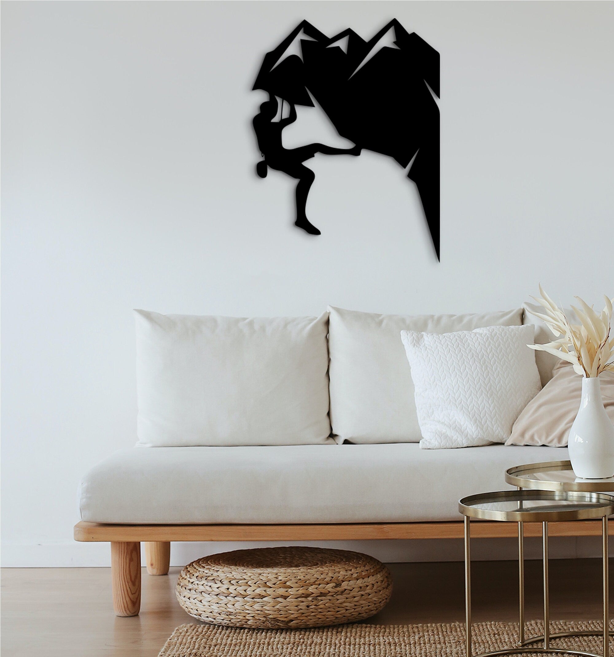 Mountain Climbing Wood Wall Art: Hiking Gift, Home Decor