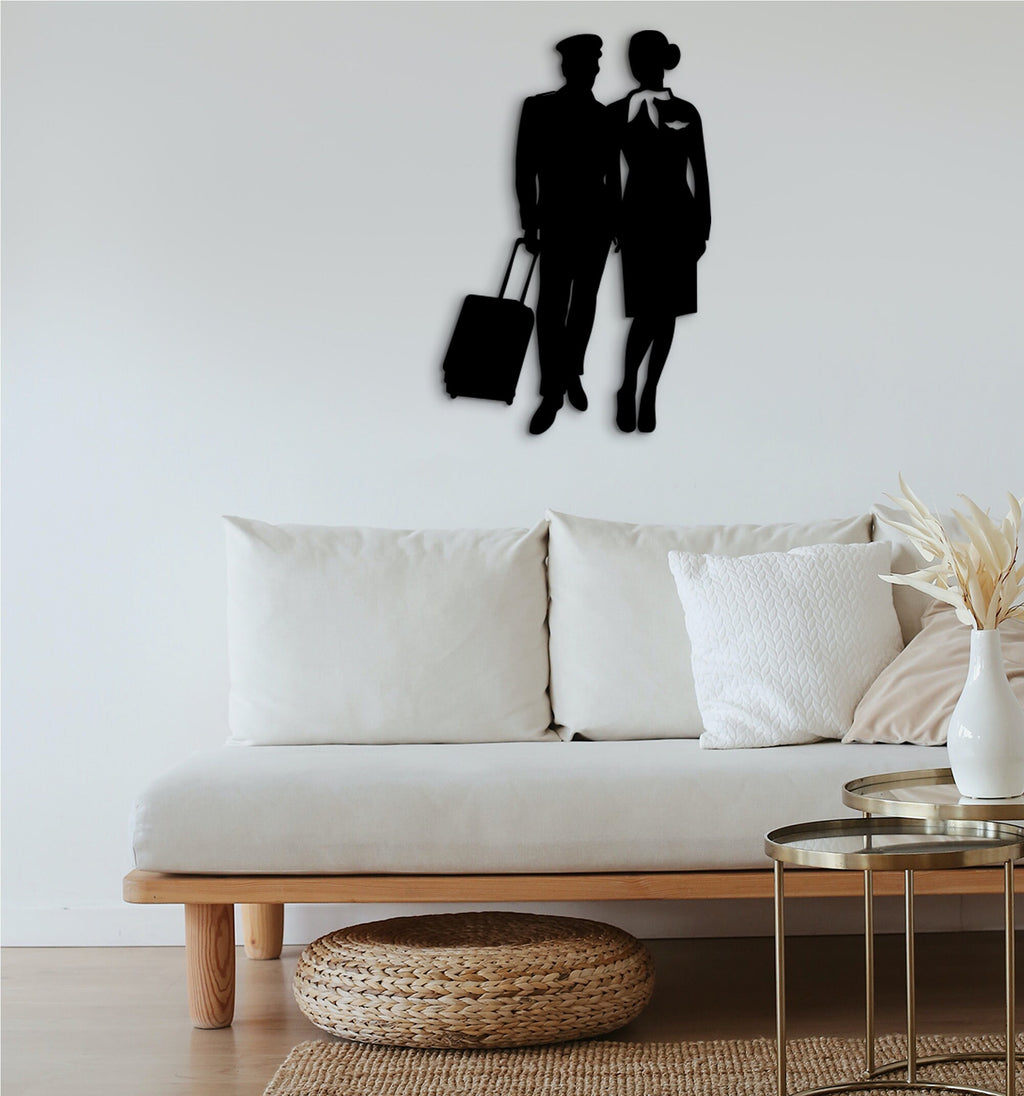 Stewardess Wood Wall Art: Flight Attendant Gift, Home Decor