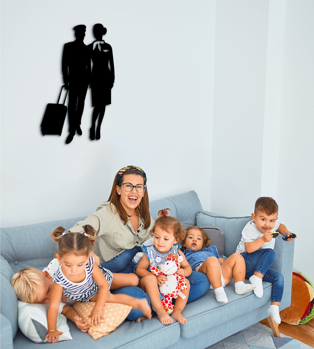 Stewardess Wood Wall Art: Flight Attendant Gift, Home Decor