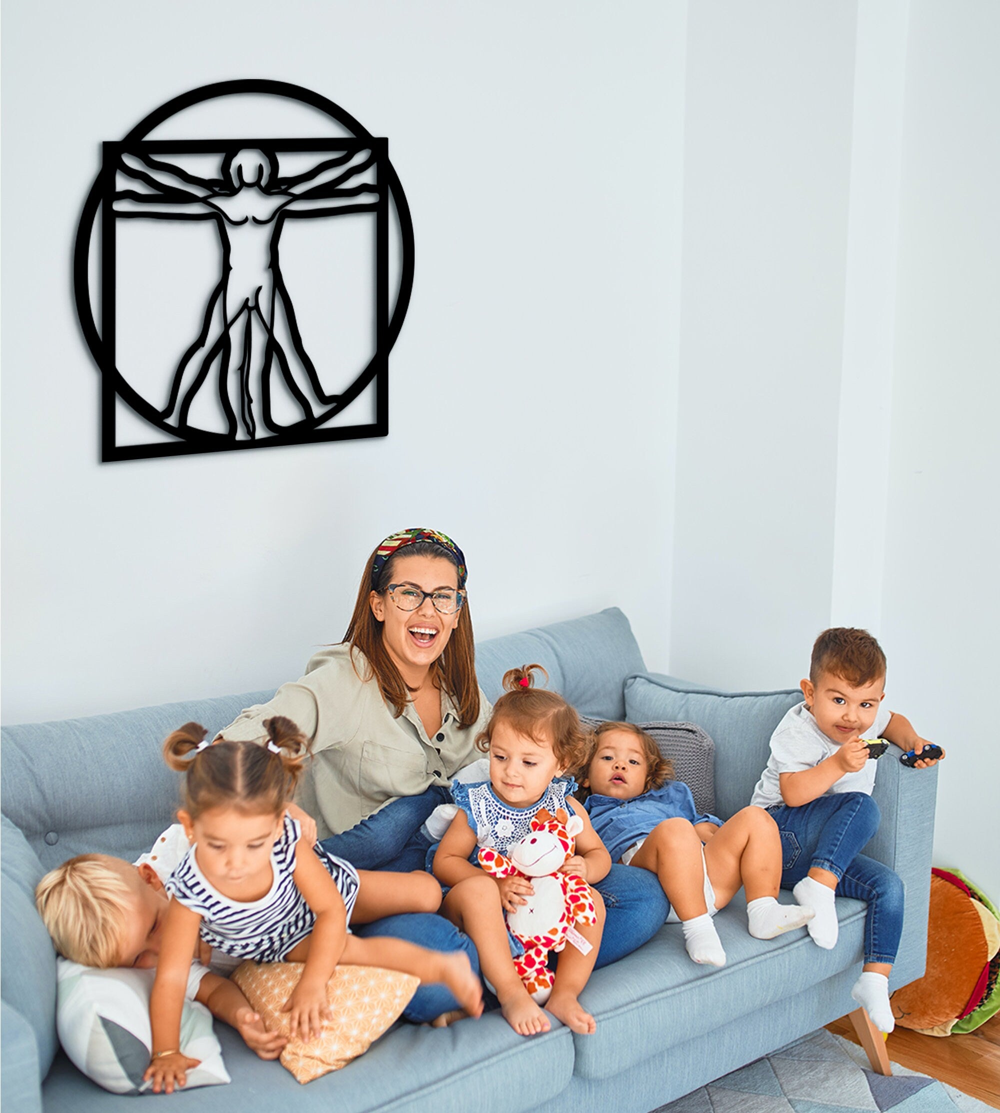 Vitruvian Man Wood Wall Art: Da Vinci Inspired Home Decor