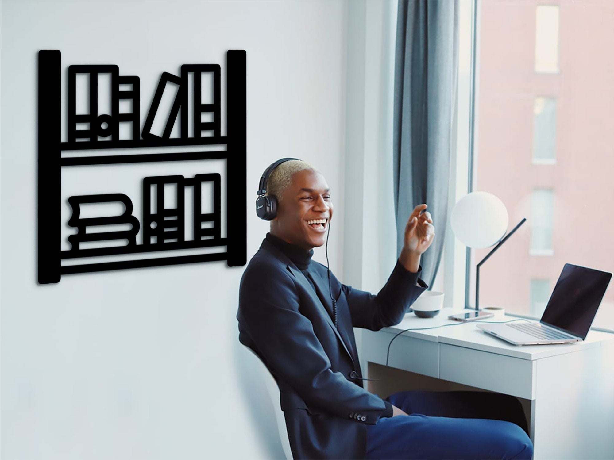 3D Wood Bookshelf Wall Art, Modern Home Decor