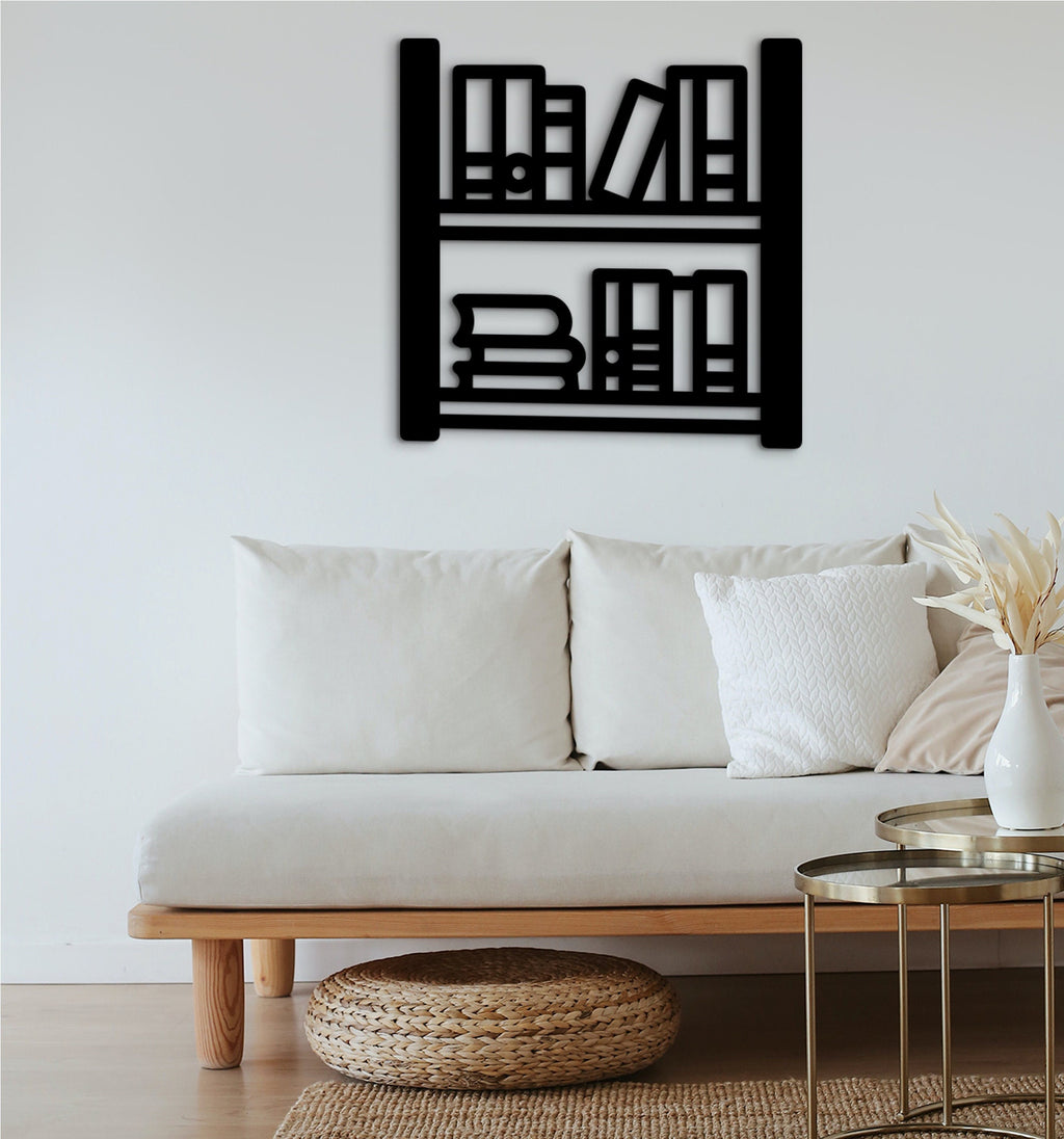 3D Wood Bookshelf Wall Art, Modern Home Decor