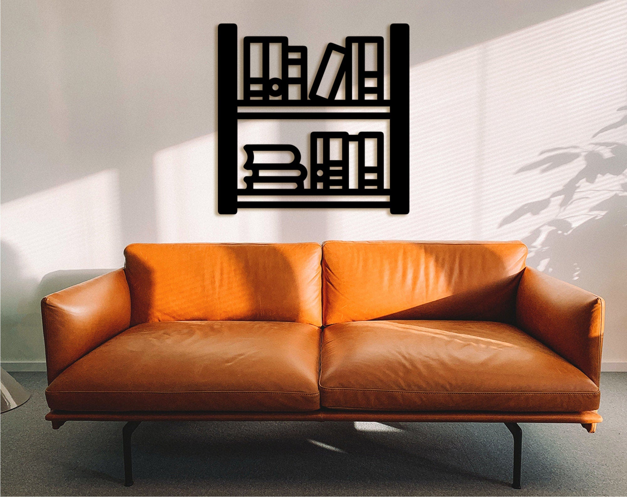 3D Wood Bookshelf Wall Art, Modern Home Decor