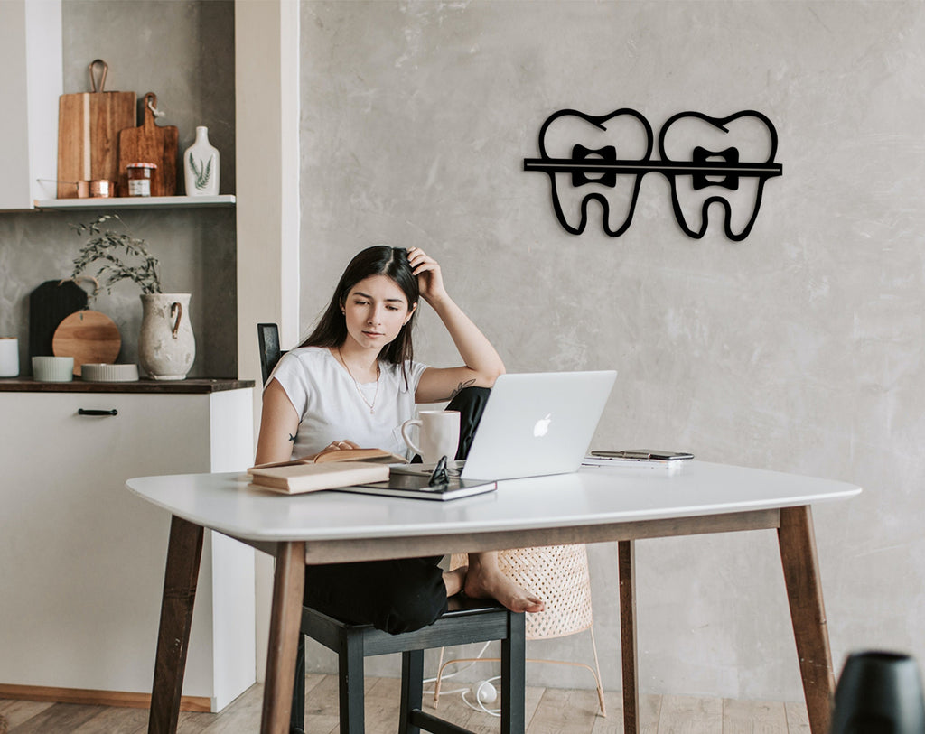 Laser Cut Tooth Decor: Dental Office Wood Wall Art