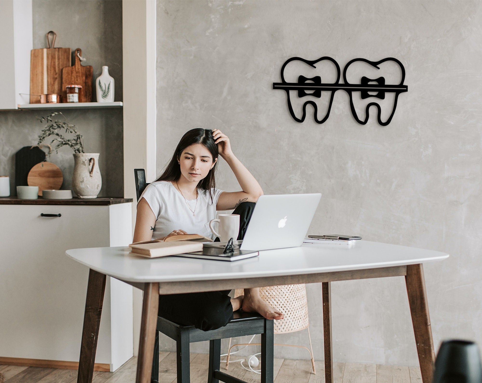Laser Cut Tooth Decor: Dental Office Wood Wall Art