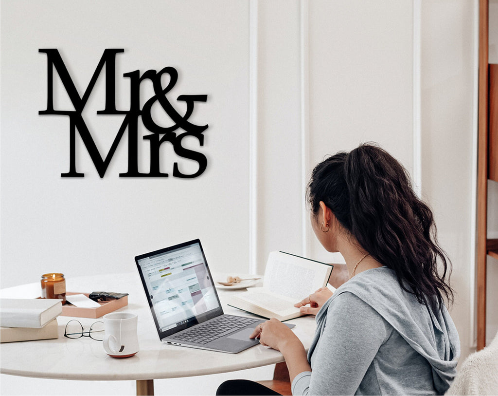 Custom Mr and Mrs Wooden Wedding Sign: Last Name Decor