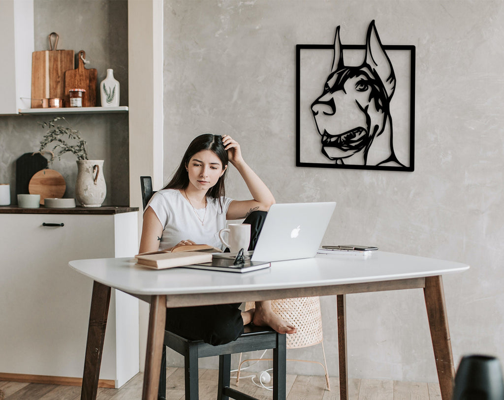 Laser Cut Doberman Wood Wall Art: Dog Lover Gift