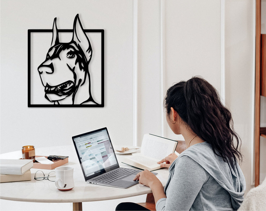 Laser Cut Doberman Wood Wall Art: Dog Lover Gift
